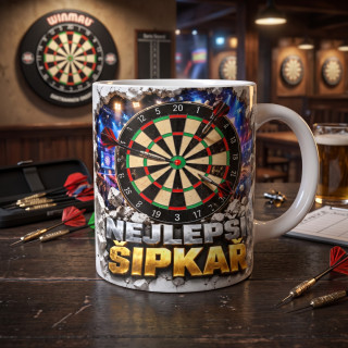 Keramický hrnek „Nejlepší šipkař“ – 330 ml